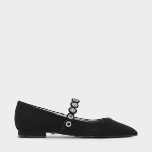 CHARLES & KEITH Grommet Detail Suede Mary Janes