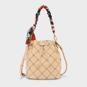 CHARLES & KEITH Embellished Quilted Drawstring Bucket Bag