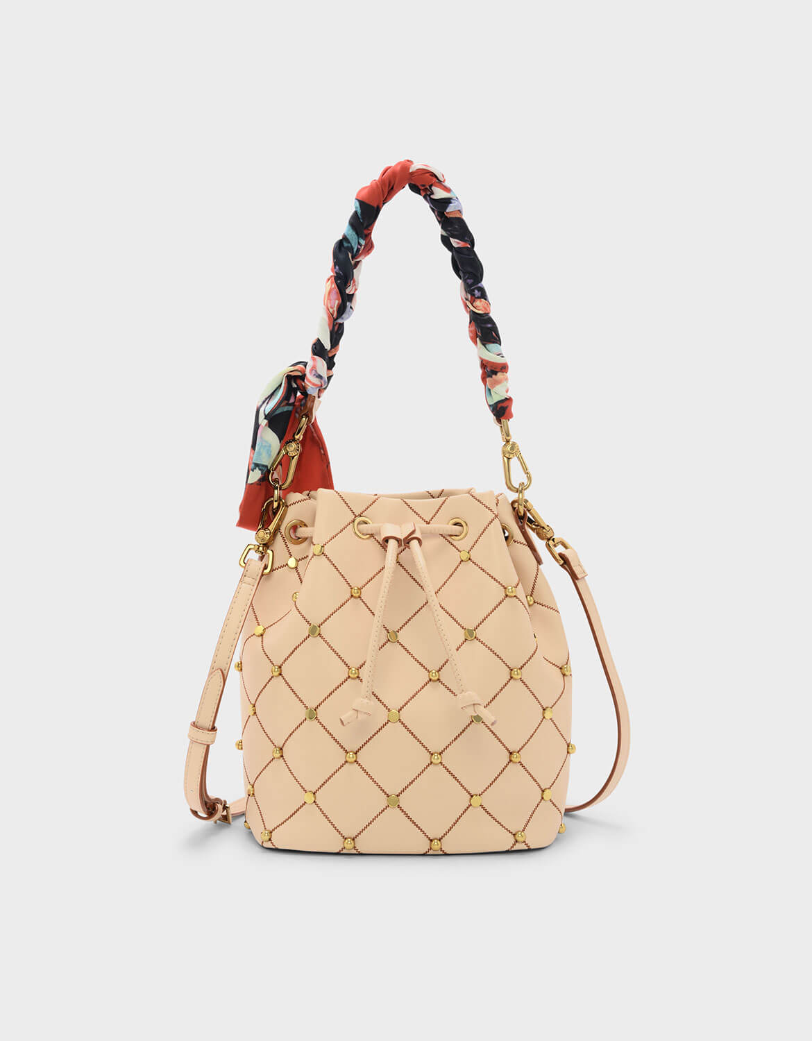 CHARLES & KEITH Embellished Quilted Drawstring Bucket Bag | Australian ...