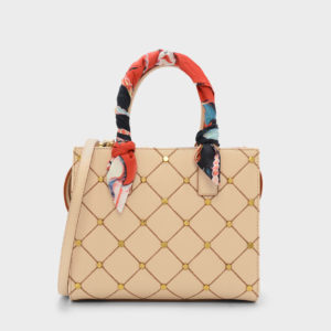 CHARLES & KEITH Scarf Wrapped Handle Quilted Tote