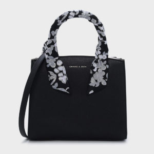 CHARLES & KEITH Scarf Detail Top Handle Bag