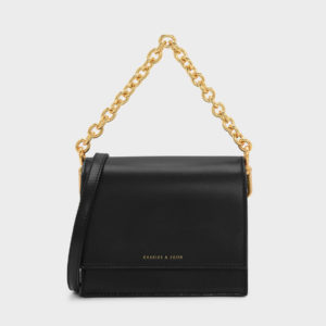 CHARLES & KEITH Front Flap Chain Detail Bag