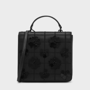 CHARLES & KEITH Floral Embellishment Quilted Bag