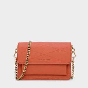CHARLES & KEITH Top Stitch Detail Crossbody Bag