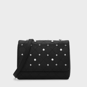 CHARLES & KEITH Embellished Quilted Crossbody Bag