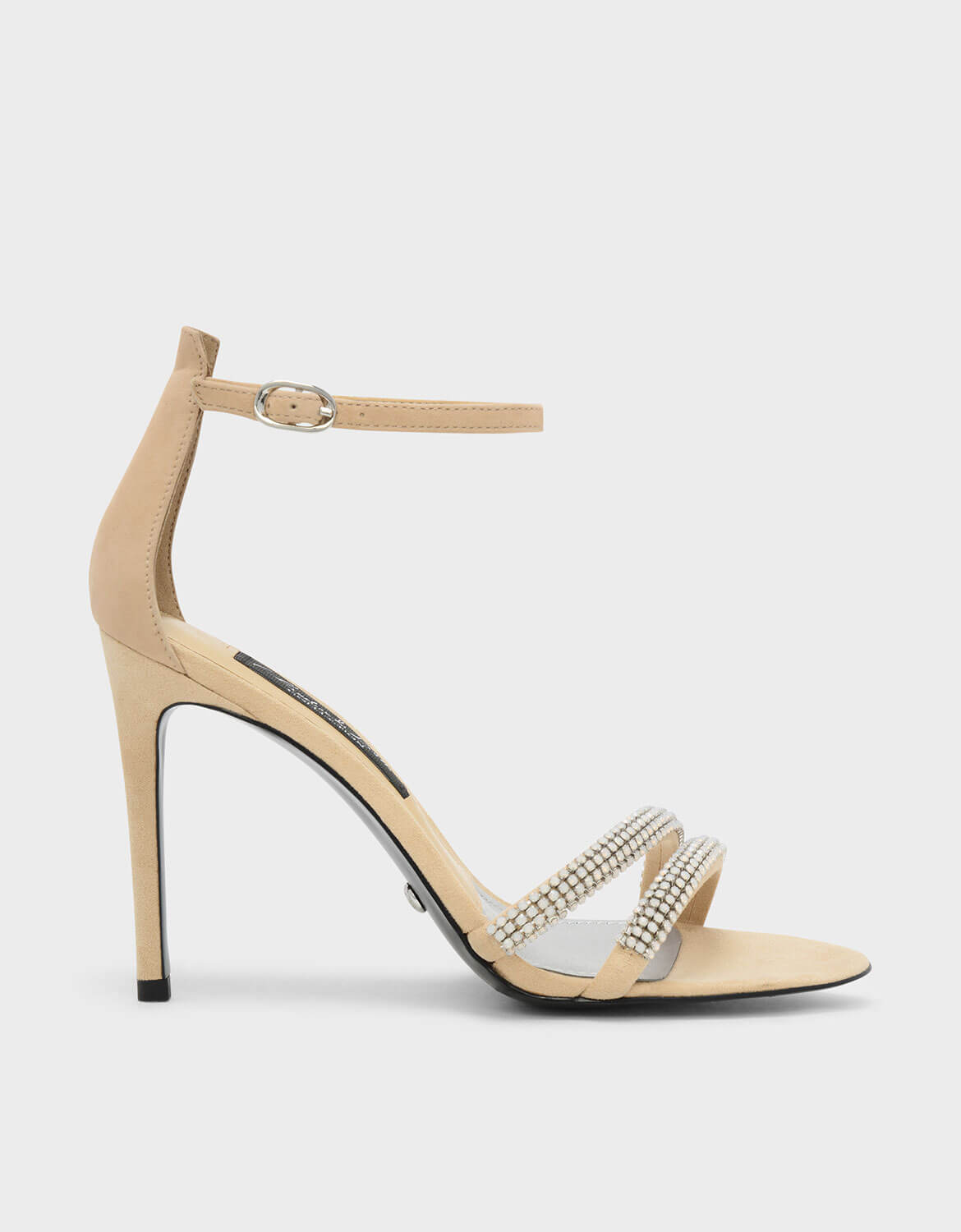 CHARLES & KEITH Embellished Ankle Strap Suede Sandals | Australian