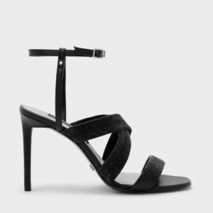 CHARLES & KEITH Ruched Detail Strappy Leather Sandals
