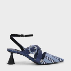 CHARLES & KEITH Embellished Buckle Leather Heels