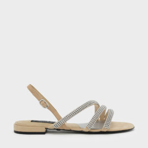 CHARLES & KEITH Embellished Suede Slingback Sandals