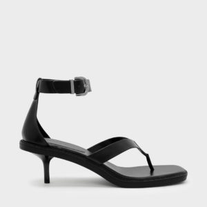 CHARLES & KEITH Ankle Strap Heeled Thong Sandals