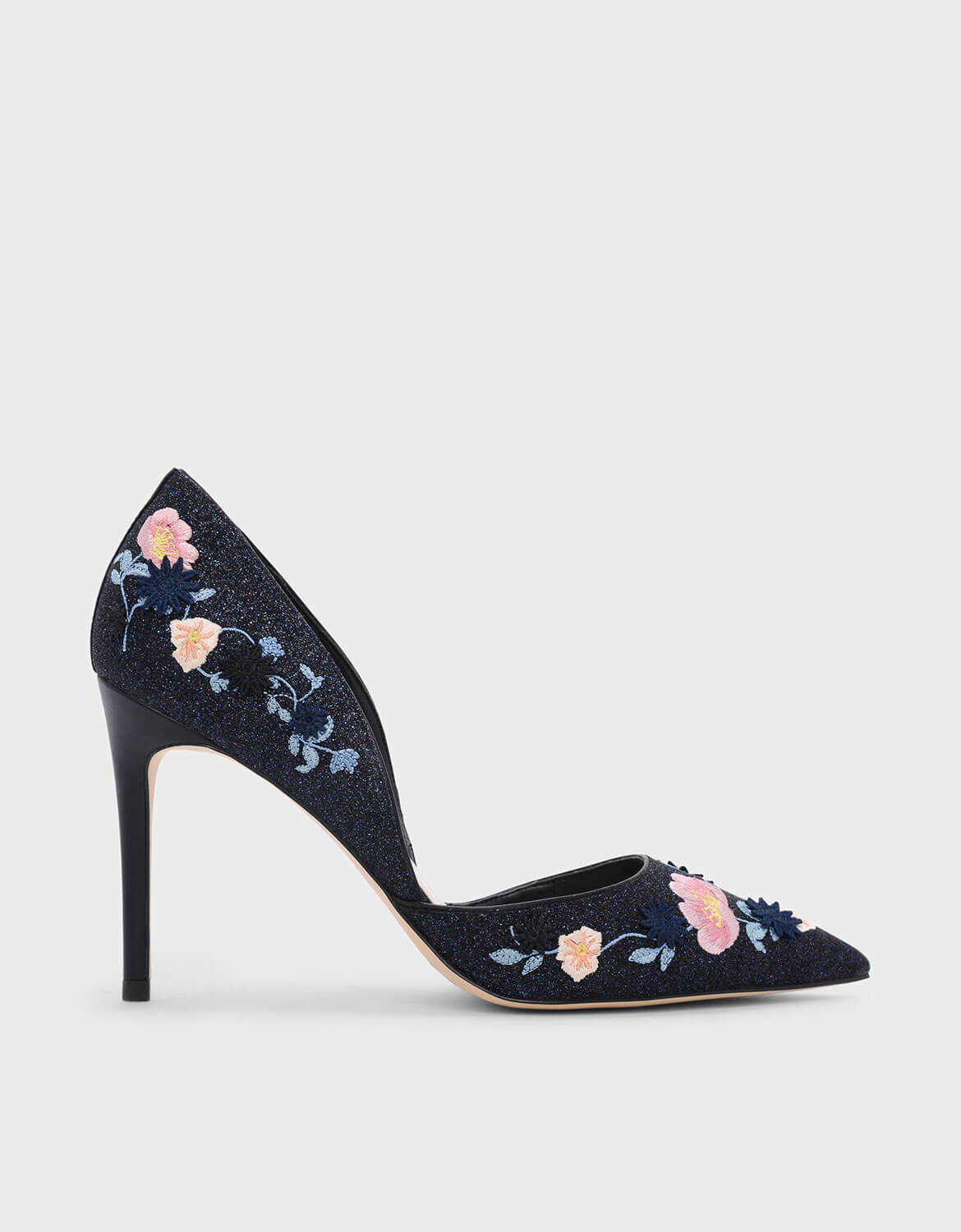 CHARLES & KEITH Floral Pointed D'orsay Heels