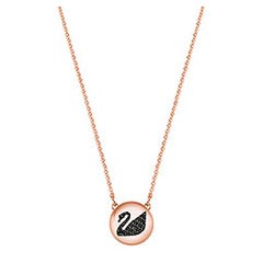 Swarovski Hall Swan Pendant, Gray, Rose gold plating Gray Rose gold-plated