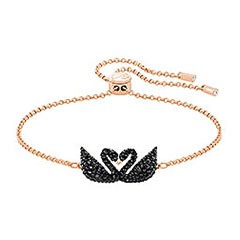 Swarovski Iconic Swan Bracelet, Black, Rose Gold Plating Black Rose gold-plated