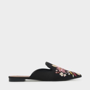 CHARLES & KEITH Floral Pointed Slip-Ons