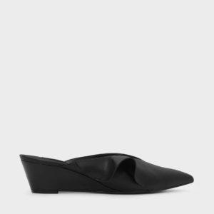 CHARLES & KEITH Ruffle Detail Low Wedge Mules