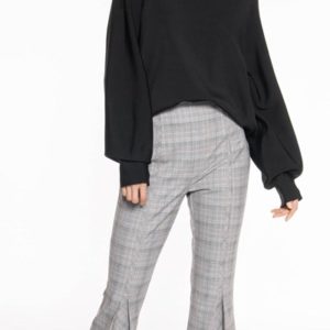 Cue Check Cropped Flared Pants