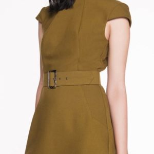 Cue Khaki Belted Shift Dress