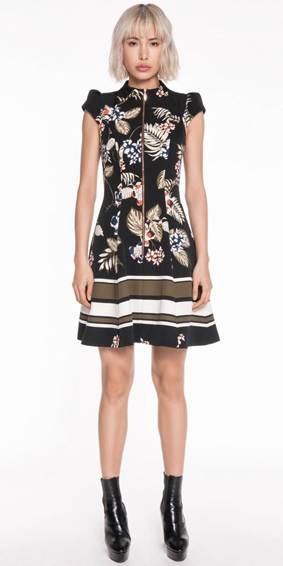 cue zip front dress