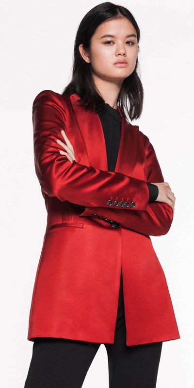 Cue Wool Satin Blazer