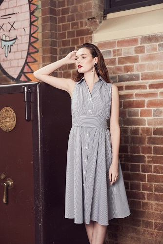 Pristine Sleeveless Shirt Dress