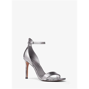 MICHAEL Michael Kors Harper Metallic Snake-Embossed Leather Sandal