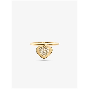 Michael Kors Precious Metal-Plated Sterling Silver Pave Heart Ring