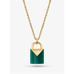 Michael Kors 14k Gold-Plated Sterling Silver Lock Necklace
