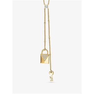 Michael Kors Precious Metal-Plated Sterling Silver Lock And Key Lariat Necklace