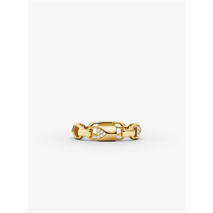 Michael Kors Precious Metal-Plated Sterling Silver Pave Mercer Link Ring