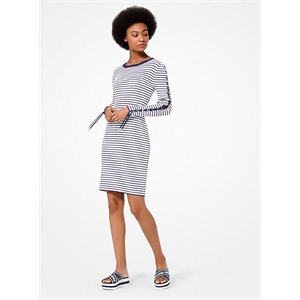 MICHAEL Michael Kors Striped Stretch-Viscose Lace-Up Dress