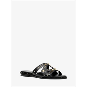 MICHAEL Michael Kors Annalee Studded Textured Leather Slide