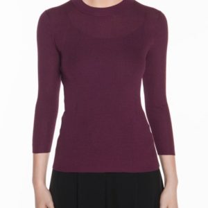 Veronika Maine Ladies 3/4 Sleeve Slinky Rib Wine