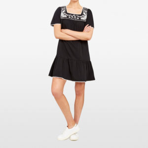French Connection Embroidered Jersey Dress