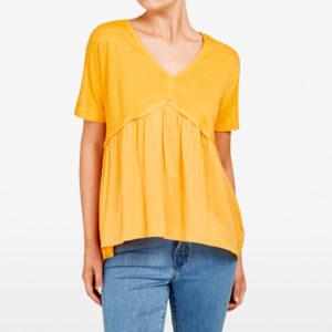 French Connection Linen Spliced Tee