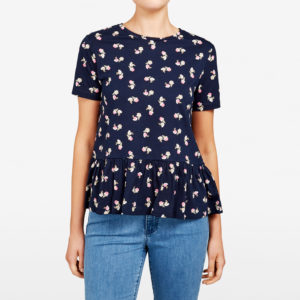 French Connection Ice Cream Printed Peplum Tee