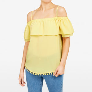 French Connection Double Layer Cold Shoulder Tee