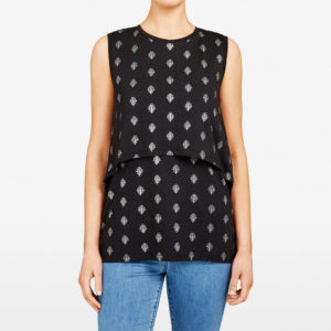 French Connection Foil Floral Layered Tank