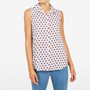 French Connection Strawberry Printed Sleeveless Shirt