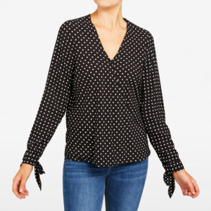 French Connection Spot Printed Wrap Blouse