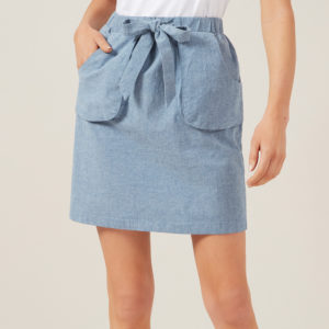 French Connection Chambray Tie Waist Skirt