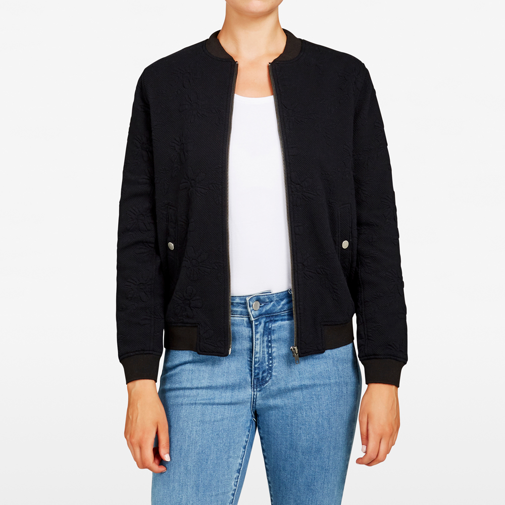French Connection Floral Quilted Bomber Jacket