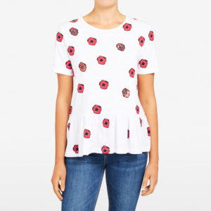 French Connection Poppy Peplum Tee