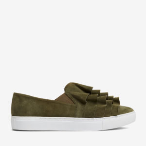 French Connection Suede Ruffle Plimsole