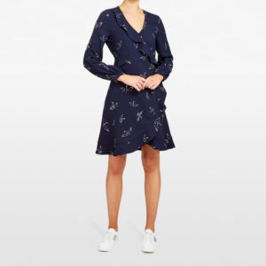 French Connection Sketch Bird Wrap Dress