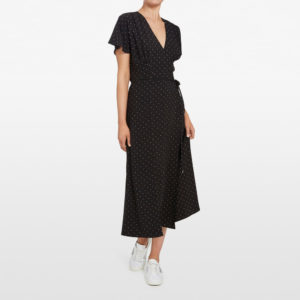 French Connection Micro Spot Maxi Wrap Dress