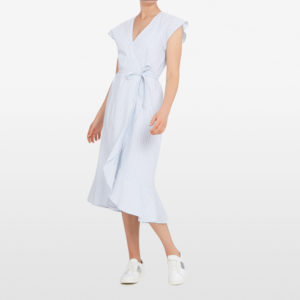 French Connection Stripe Wrap Dress