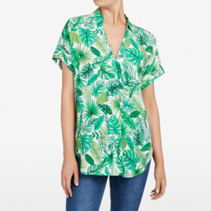 French Connection Leaf Print Popover Shirt