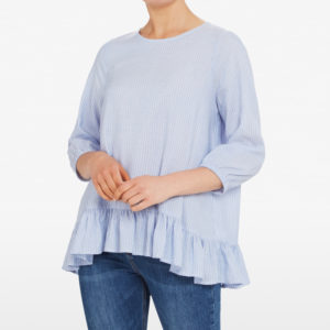 French Connection Stripe Ruffle Shirt