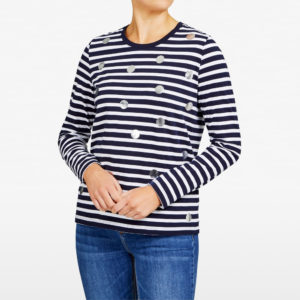French Connection Stripe Foil Spot Tee