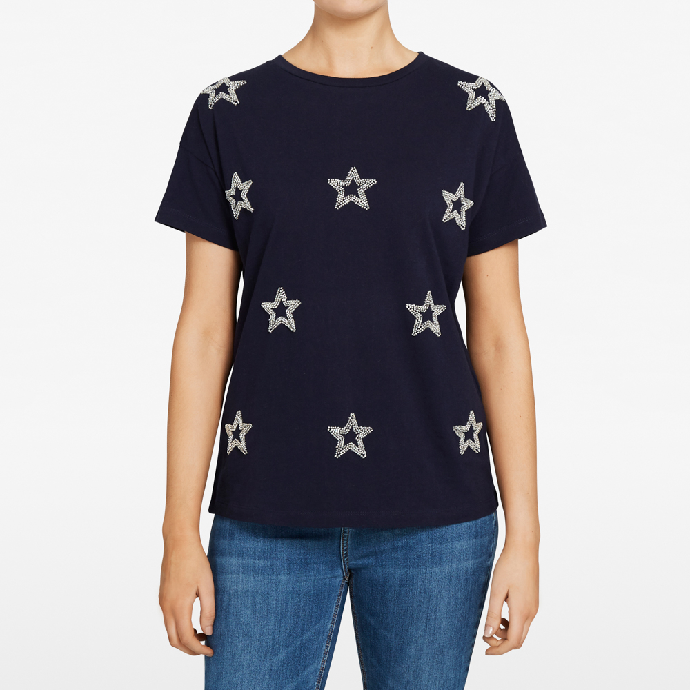 French Connection Beaded Star Tee